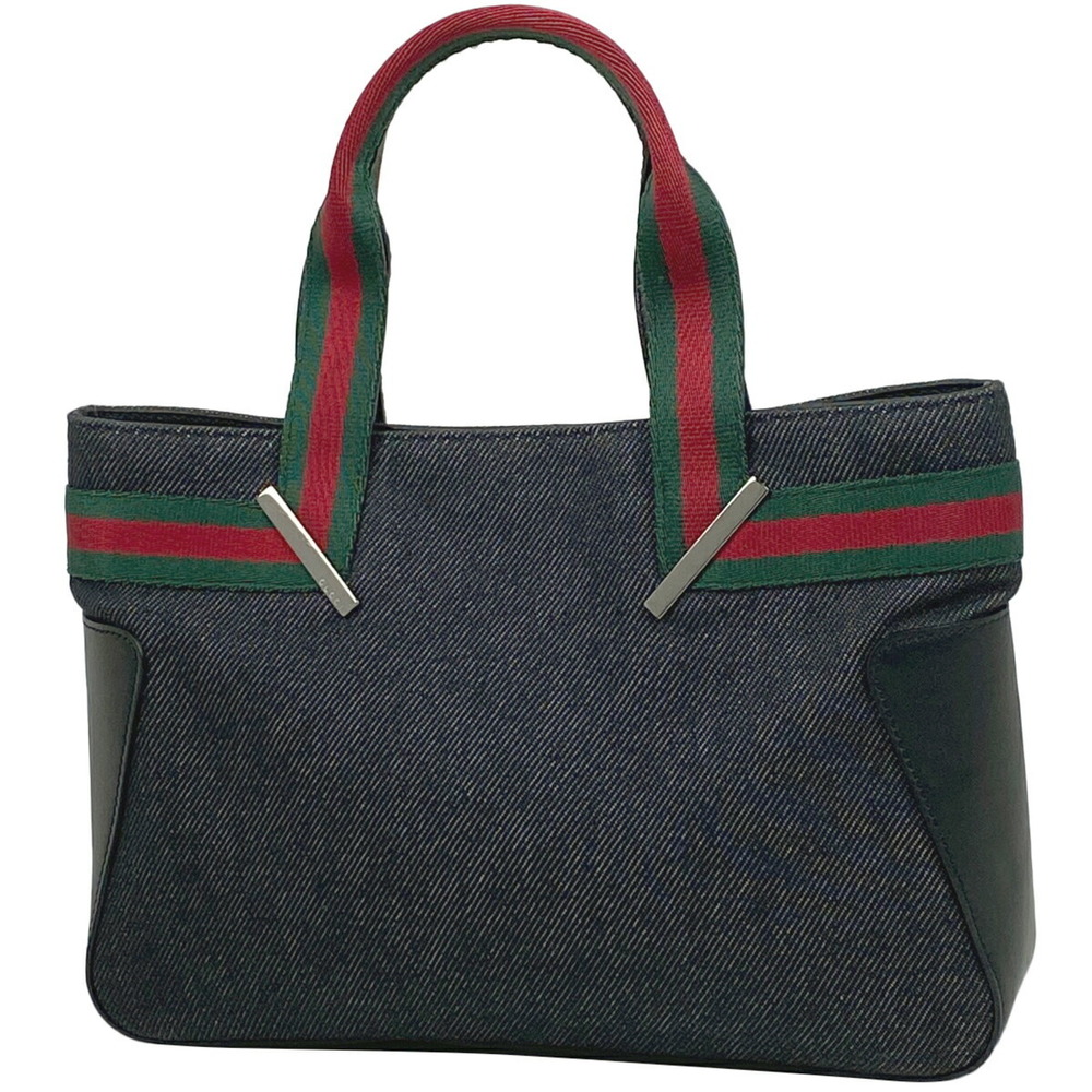 Gucci Web Denim Handbag Black
